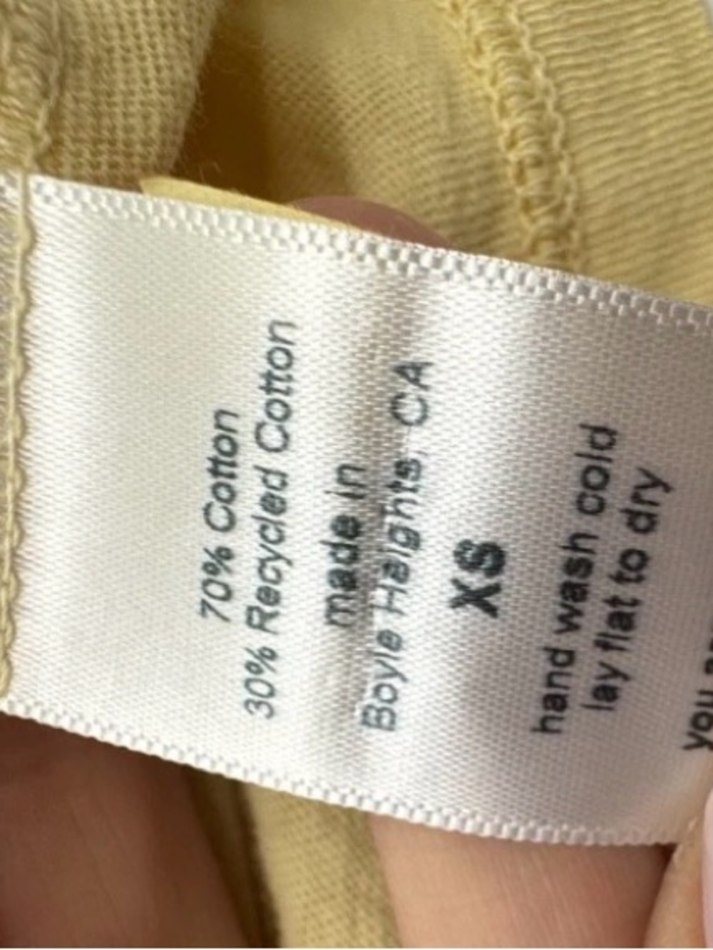 perfectwhitetee light yellow harley cotton boxy crewneck tee XS - Picture 4 of 6